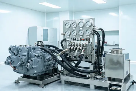 Hydraulic flow and pressure test rig