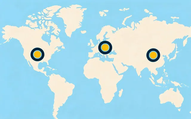 Map illustration of Sumitomo regional excavator parts hubs
